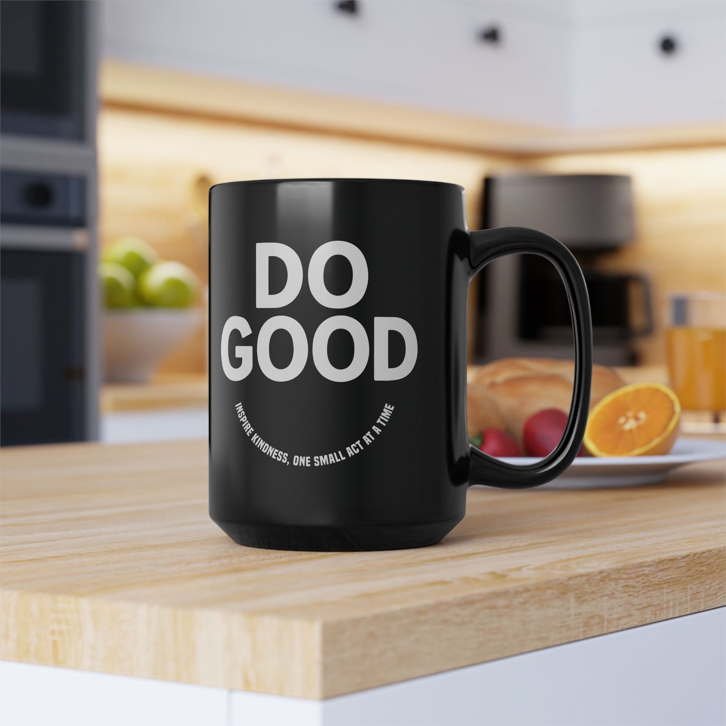 Do Good =) Mug - Motivational Black Coffee Cup
