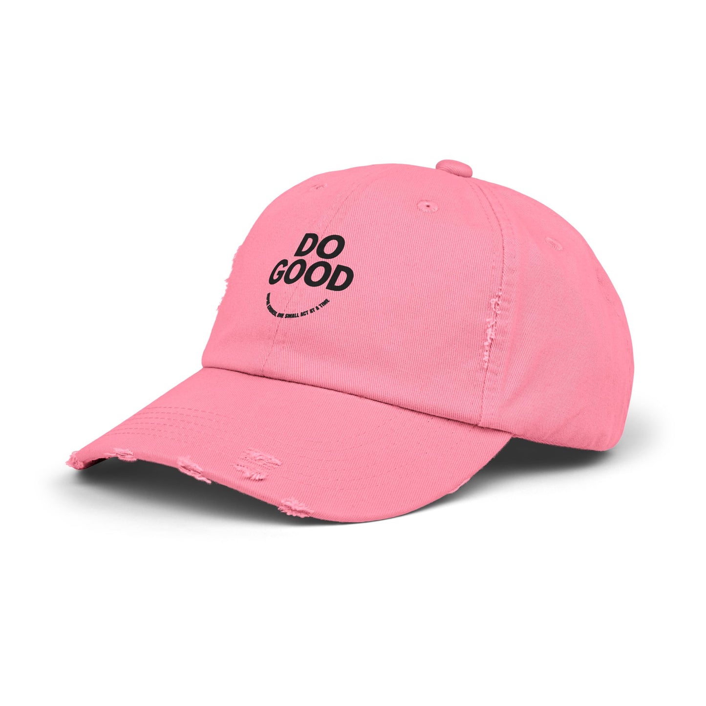 Do Good Unisex Distressed Cap, Casual Hat, Positive Vibes Cap, Gift for Friends, Everyday Wear, Motivational Accessory
