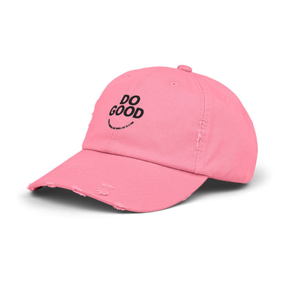 Do Good Unisex Distressed Cap, Casual Hat, Positive Vibes Cap, Gift for Friends, Everyday Wear, Motivational Accessory