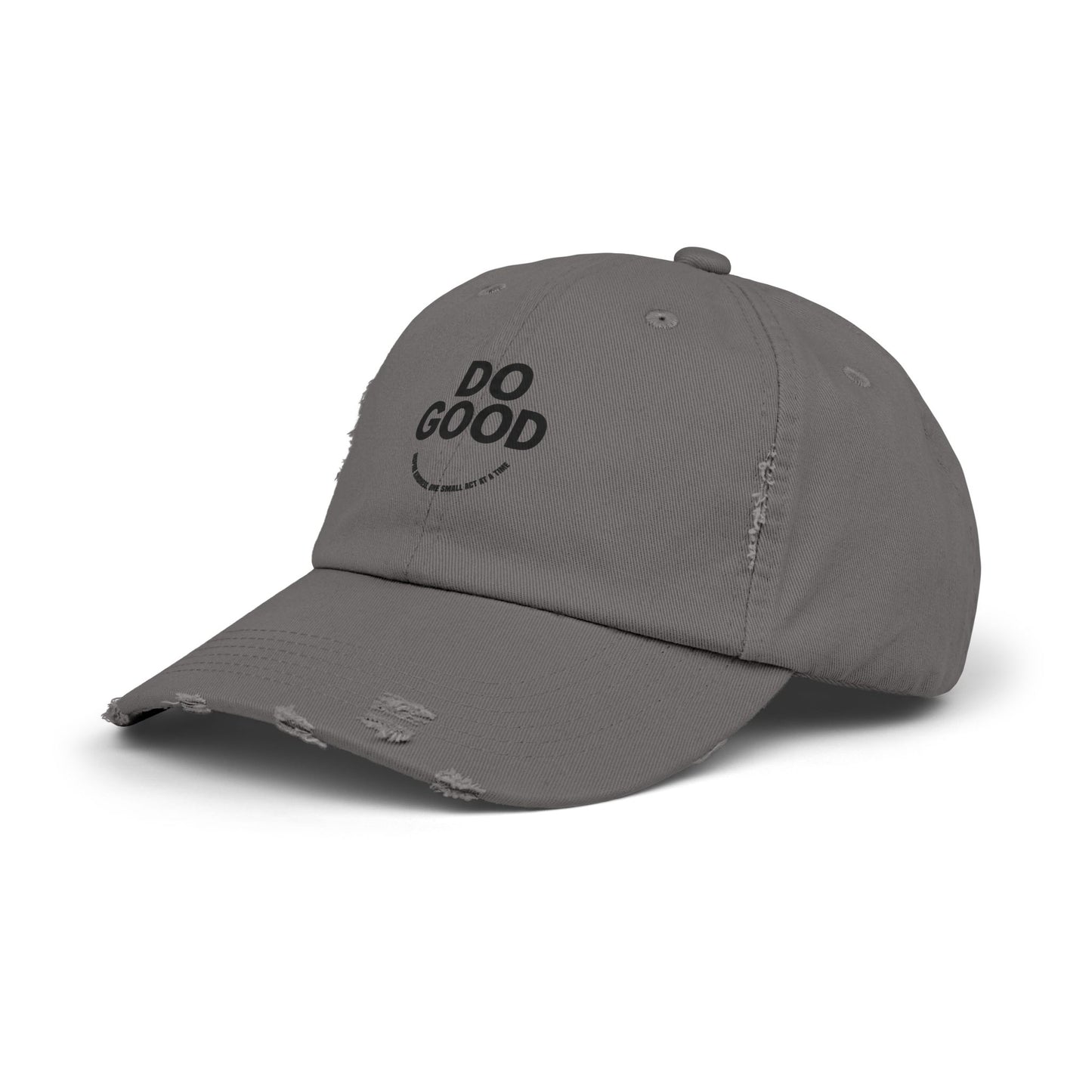 Do Good Unisex Distressed Cap, Casual Hat, Positive Vibes Cap, Gift for Friends, Everyday Wear, Motivational Accessory