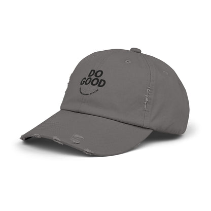 Do Good Unisex Distressed Cap, Casual Hat, Positive Vibes Cap, Gift for Friends, Everyday Wear, Motivational Accessory