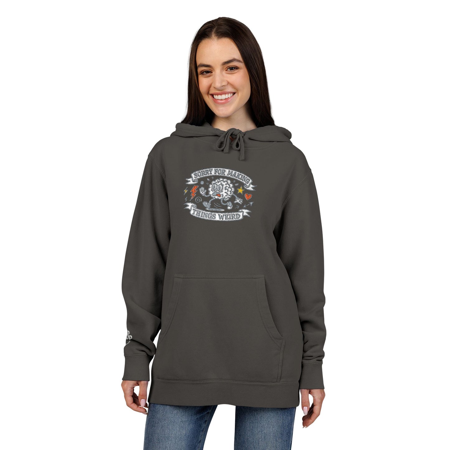Sorry for Making Things Weird, Pigment-Dyed Embroidered Do Good Hoodie