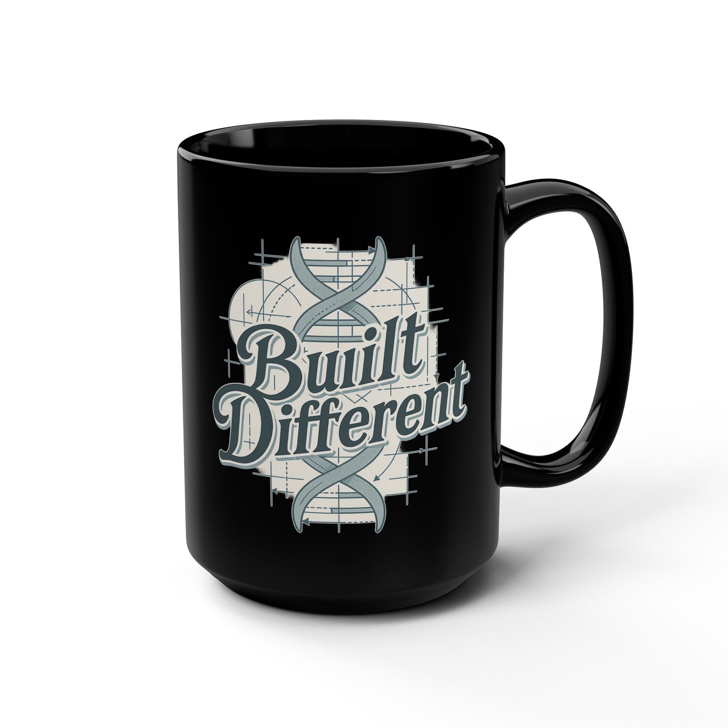 Built Different, Do Good Black 15oz Mug