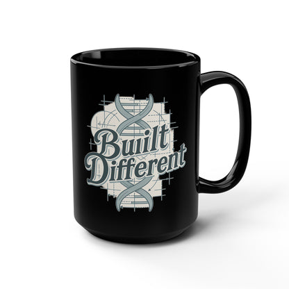 Built Different, Do Good Black 15oz Mug