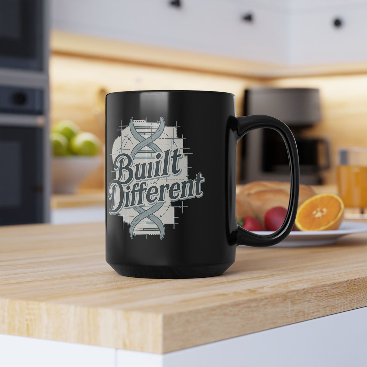 Built Different, Do Good Black 15oz Mug