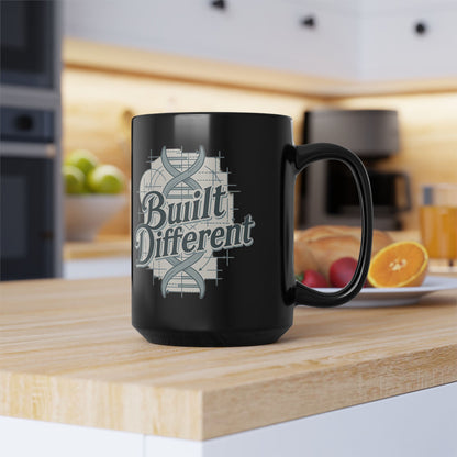 Built Different, Do Good Black 15oz Mug