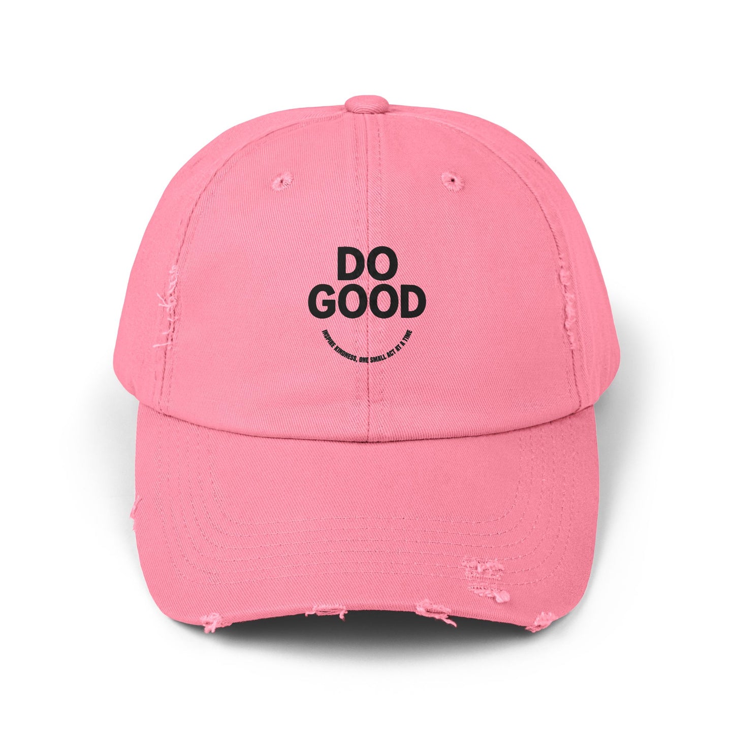 Do Good Unisex Distressed Cap, Casual Hat, Positive Vibes Cap, Gift for Friends, Everyday Wear, Motivational Accessory