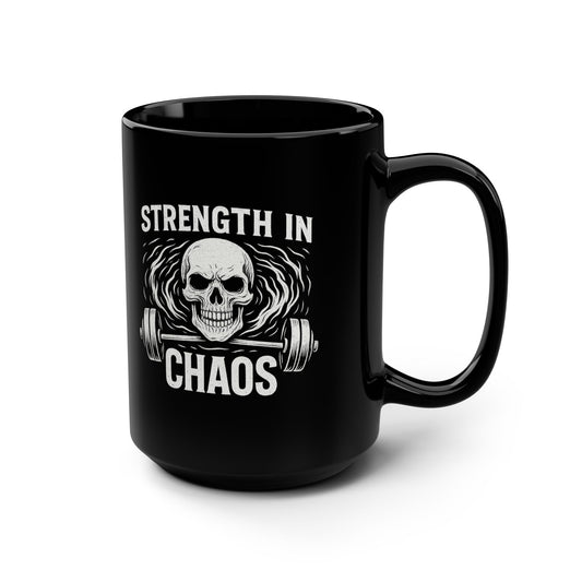 Strength in Chaos, Hyperfocus Mug - Motivational for Gym Lovers, Gift for Fitness Enthusiasts, ADHD, Unique Workout Mug, 15oz
